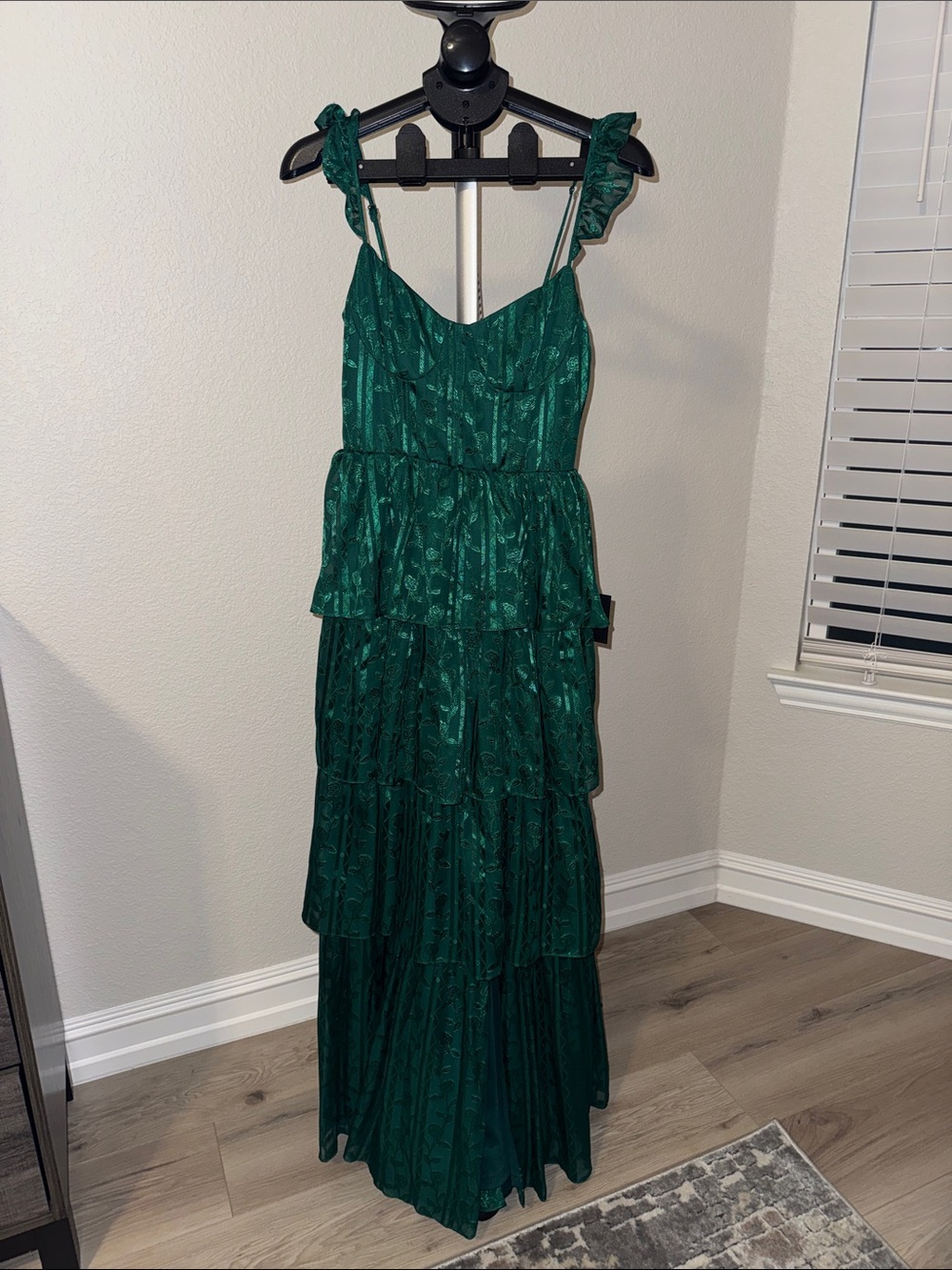 Lulu's Emerald Green Ruffled Tiered Maxi Dress